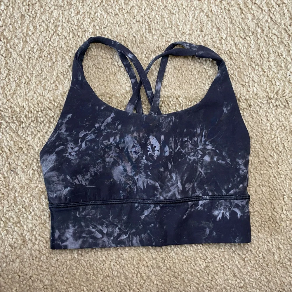 Lululemon Energy Bra Longline *Medium Support, B–D Cups Aquila Black Multi